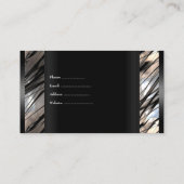 Elegant zwart wit zilver onverwoestbaar visitekaartje (Achterkant)