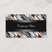 Elegant zwart wit zilver onverwoestbaar visitekaartje (Voorkant)