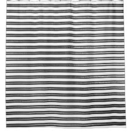 Elegant zwart wit zilver strepen lijnen minimaal douchegordijn