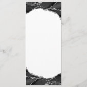 Elegant Zwart Wit Zilveren Folie Agaat Bruiloft Menu (Achterkant)