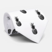 Elegant zwart-wit Zomer Ananas Patroon Stropdas (Opgerold)