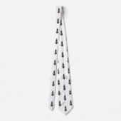 Elegant zwart-wit Zomer Ananas Patroon Stropdas (Achterkant)