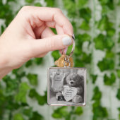 Elegant Zwart & Wit Zwangerschapsaankondiging Gesc Sleutelhanger (Hand)