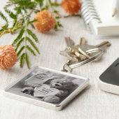 Elegant Zwart & Wit Zwangerschapsaankondiging Gesc Sleutelhanger (Zijkant)