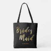 Elegant zwart-witbruid tote bag (Achterkant)