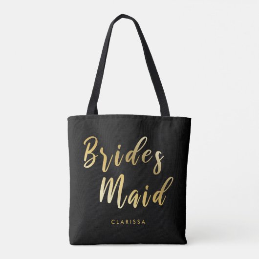 Elegant zwart-witbruid tote bag (Achterkant)