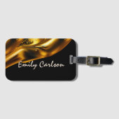 Elegant zwart-witgoud bagagelabel (Voorkant (horizontaal))