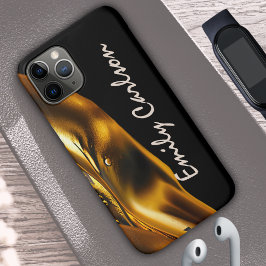 Elegant zwart-witgoud Case-Mate iPhone case