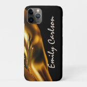 Elegant zwart-witgoud Case-Mate iPhone case (Achterkant)