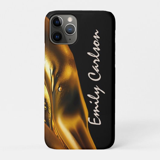 Elegant zwart-witgoud Case-Mate iPhone case (Achterkant)
