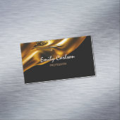 Elegant zwart-witgoud magnetisch visitekaartje (Voorbeeld)