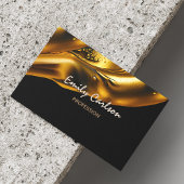 Elegant zwart-witgoud magnetisch visitekaartje