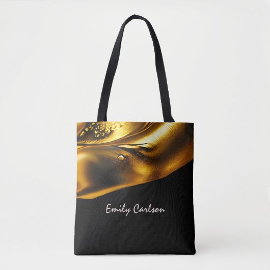 Elegant zwart-witgoud tote bag (Voorkant)