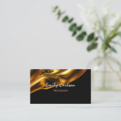 Elegant zwart-witgoud visitekaartje (Staand voorkant)