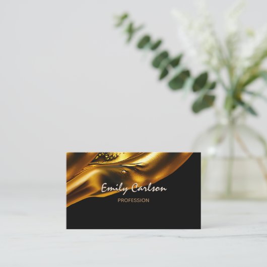 Elegant zwart-witgoud visitekaartje (Staand voorkant)