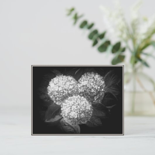 Elegant zwart-witkranen briefkaart (Staand voorkant)