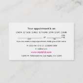 Elegant zwart-witmasker met warmroze lint afsprakenkaartje (Achterkant)