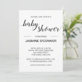 Elegant zwart-witminimalistisch Baby shower Kaart (Staand voorkant)
