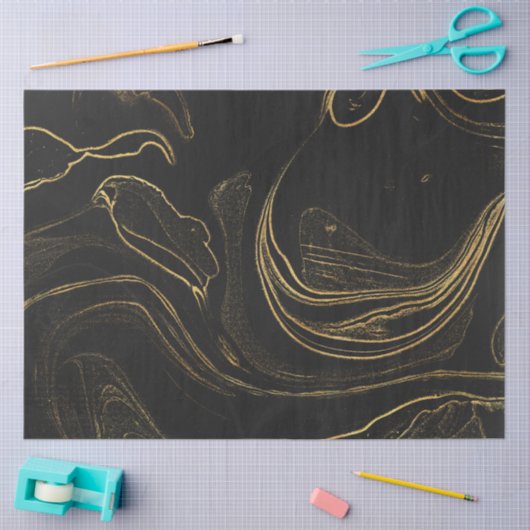 Elegant zwart-witpapier en goudmarmer tissuepapier (Craft)