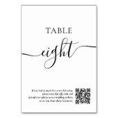 Elegant zwart witscript bruiloft QR code Kaart (Voorkant)