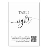 Elegant zwart witscript bruiloft QR code Kaart (Voorkant)