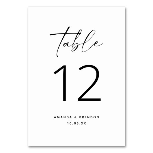 Elegant zwart-witscript kaart (Voorkant)