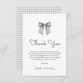 Elegant zwart witte boog Baby shower Bedankkaart (Voorkant / Achterkant)