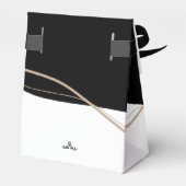 Elegant zwart-witte bruiloft bedankdoosjes (Achterkant)