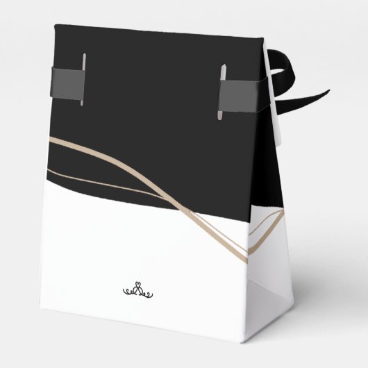 Elegant zwart-witte bruiloft bedankdoosjes (Achterkant)