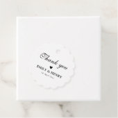 Elegant zwart-witte bruiloft bedankjes labels (In situ)