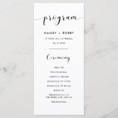 Elegant zwart-witte bruiloft programmakaart (Voorkant)