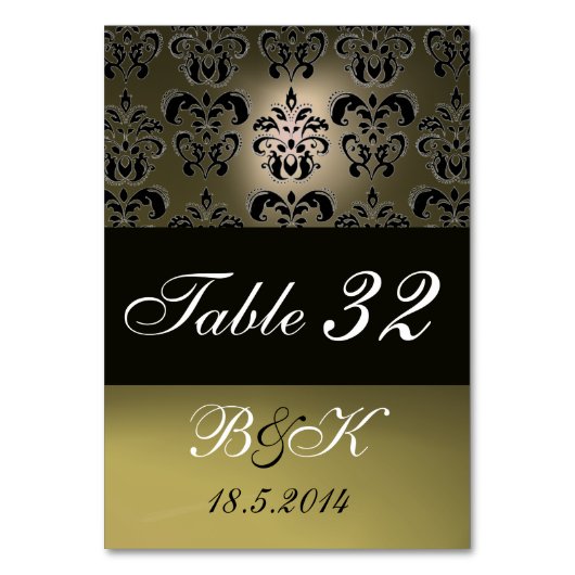 ELEGANT ZWART, WITTE DAMASKMONOGRAM KAART (Achterkant)