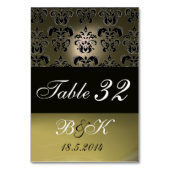 ELEGANT ZWART, WITTE DAMASKMONOGRAM KAART (Voorkant)