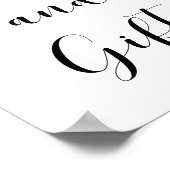 Elegant zwart-witte Kaarten en cadeautwitbord Poster (Hoek)