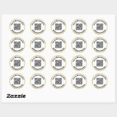 Elegant zwart-wittekst Scan QR Code Ronde Sticker (Vel)