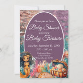 Elegant zwart zeemeermin Baby shower Kaart (Voorkant)