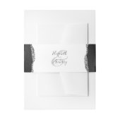 Elegant zwart zilver agaat bruiloft uitnodigingen wikkel (Voorkant Voorbeeld)