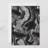 Elegant Zwart & Zilver Glitter Agate 60ste Verjaar Kaart (Achterkant)