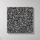 Elegant zwart zilver glitter luipaard patroon canvas afdruk (Voorkant)