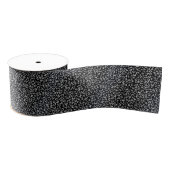 Elegant zwart zilver glitter luipaard patroon grosgrain lint (Spoel)