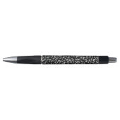 Elegant zwart zilver glitter luipaard patroon pen (Voorkant)