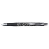 Elegant zwart zilver glitter luipaard patroon pen (Achterkant)