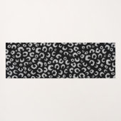 Elegant zwart zilver glitter luipaard patroon yogamat (Achterkant (horizontaal))