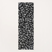 Elegant zwart zilver glitter luipaard patroon yogamat (Voorkant)