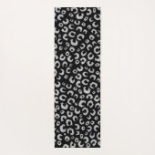 Elegant zwart zilver glitter luipaard patroon yogamat (Achterkant)