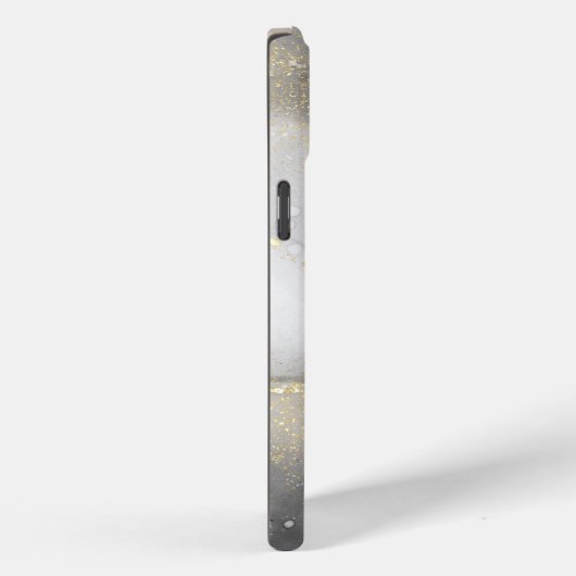 Elegant zwart zilver goud gemarmerd Case-Mate iPhone case (Achterkant / Rechts)