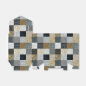 Elegant zwart, zilver & goud metalen dambord bedankdoosjes (Uitgevouwen)