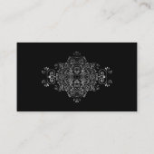 Elegant Zwart Zilver Grijs Swirl Bruiloft Plaatskaartje (Achterkant)