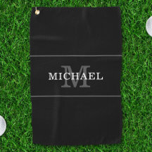 Elegant Zwart Zilver Monogram Aangepaste Naam