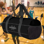 Elegant Zwart Zilver Monogram Aangepaste Naam Plunjezak